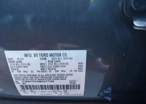 2021 Ford Explorer Xlt from USA, damaged, VIN 1FMSK7DH0MGA77388